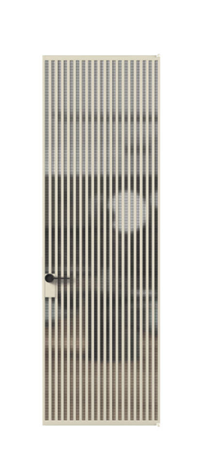 Алюминиевая дверь АЛПЛ040.06 Алюминий бежево-серый Декоративное стекло с сеткой "Mesh silver", триплекс Цена 199890  | Volhovec