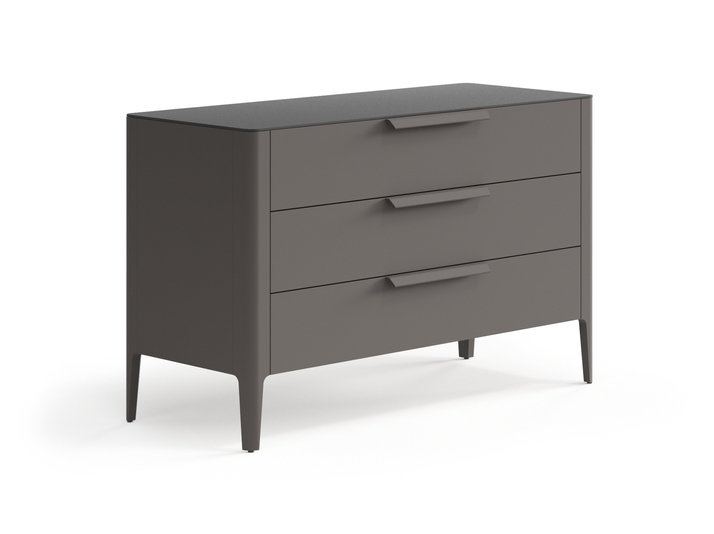 Мебель Комод Пьега 3 ящика. Цвет Матовый антрацит. Материал Гладкая эмаль. Коллекция Комод Пьега 3 ящика. Картинка.