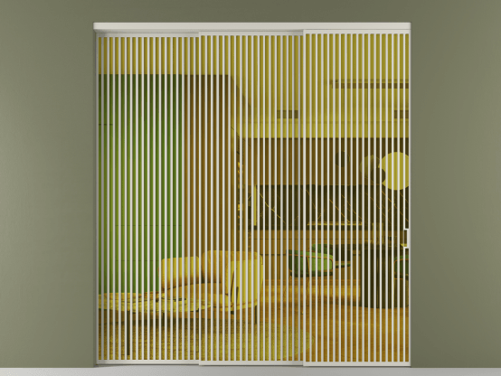 Алюминевая перегородка vn3_06_ Алюминий тёплый серый Прозрачное жёлтое стекло, триплекс, 6мм. Цвет Алюминий тёплый серый. Материал Алюминий в эмали. Коллекция Перегородка Формато внутри проёма 3 створки с синхронным механизмом. Картинка.